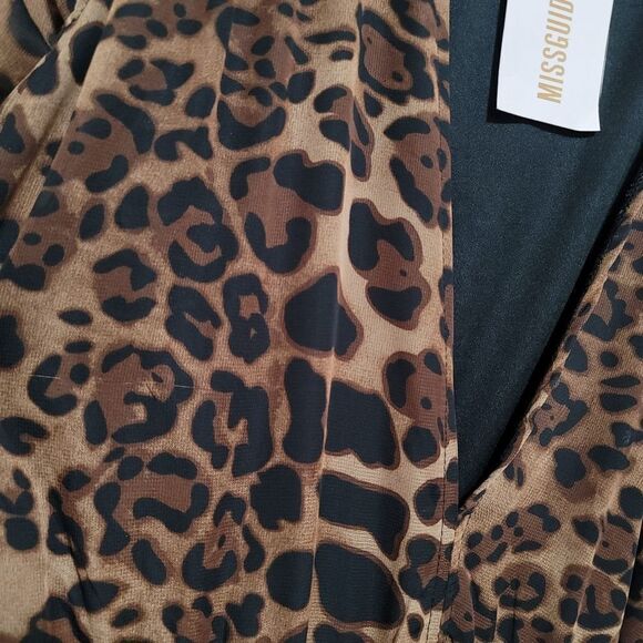 Missguided Long Animal Print Dress 14 - Picture 8 of 9